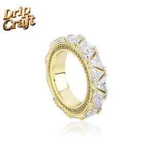 Anello Hip-hop con Diamanti, Montatura Triangolare in Rame con Zirconi, Stile Unisex per Festival Musicali e <span class=keywords><strong>Rap</strong></span>, Accessorio all'Ingrosso - Product Image 5