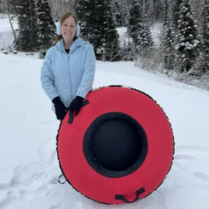 批发干式滑雪甜甜圈滑梯轮胎轮胎管雪橇雪地管户外彩虹滑梯