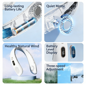 Low Noise Wearable <b>Neck</b> <b>Fan</b> USB Charging 3 Speed Mini Cooling <b>Fan</b> Portable Cooling Bladeless <b>Neck</b> <b>Fan</b> for Outdoor - Product Image 5