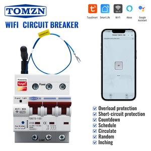 Interruttore Automatico WIFI TOMZN <span class=keywords><strong>3P</strong></span>+N TOB7S-100, Protezione da Sovraccarico Trifase a Quattro Fili, Protezione da Cortocircuito, Timer - Product Image 1