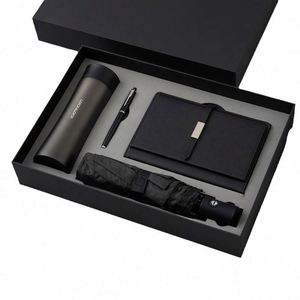 Ensemble de carnet de notes en cuir PU de haute qualité A5 avec logo personnalisé, couverture en papier 100 g/m², agenda personnalisé avec boîte cadeau et stylos - Product Image 3