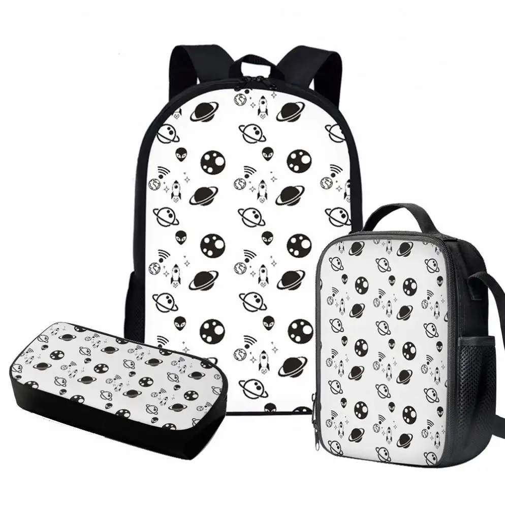 Mochila con dibujos animados para niños y niñas, bolso escolar con imágenes de astronautas y galaxias personalizadas, traje escolar de 3 piezas