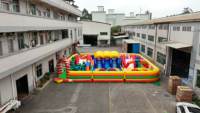 Parc d'attractions gonflable géant en PVC commercial pour parcours d'obstacles gonflable extérieur pour fête familiale