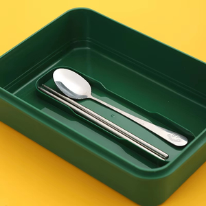 Bencircle B138 Stainless Steel Lunch <b>Box</b> 3 Compartments Portable Bpa Free Leak Proof For Children Cute Design Rectangle Shape - Product Image 6