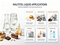 Maltitol liquide transparent et visqueux à faible teneur en calories, sans sucre, édulcorant pour bonbons, pâtisseries, boissons, dentifrice et bain de bouche – Approvisionnement direct usine