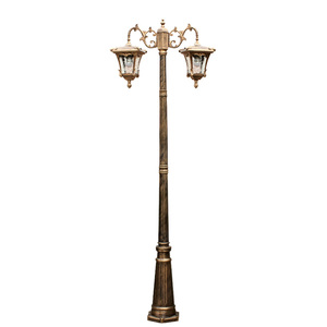 High Quality Aluminum <strong>Vintage</strong> Antique Standing Solar Powered Garden Lamp Outdoor LED Solar Garden Pole <strong>Light</strong> - Product Image 1
