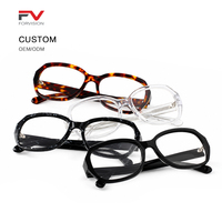 Montures de lunettes optiques unisexes surdimensionnées ovales à monture complète en acétate, sans prescription, logo personnalisé, plusieurs couleurs