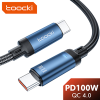 Toocki 100W USB C à C câble en alliage d'aluminium tressé Ultra mince PD cordon de charge rapide pour MacBook Pro Samsung Galaxy