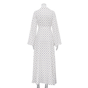 <span class=keywords><strong>Abito</strong></span> Estivo Chic a <span class=keywords><strong>Pois</strong></span> con Scollo a V e Linea ad A per Donna, Nuova Collezione a <span class=keywords><strong>Maniche</strong></span> <span class=keywords><strong>Lunghe</strong></span> - Product Image 6