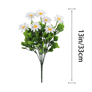 Bouquet de marguerites artificielles imitation Sentai, fleurs en plastique pour décoration intérieure et extérieure, balcon, salon, arrangement de table - Product Image 4