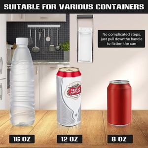 Écraseur de canettes en métal de 16 oz, robuste, à fixer au mur, en aluminium, outil de recyclage, ouvre-bouteille pour canettes de soda, de bière et de seltzer avec trou - Product Image 6