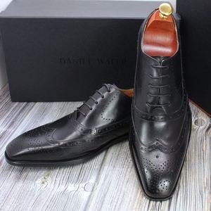 High-quality Custom Men's Formal <b>Shoes</b> with Pointed Toe Breathable Waterproof Lace-up Closure-fashionable Luxurious Brown <b>Shoes</b> - Product Image 6