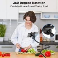 Support de téléphone portable rotatif à 360° avec bras flexible long, support de tablette pour lit et bureau