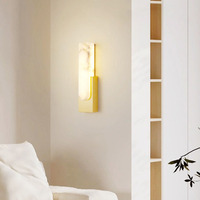Lampe murale LED en fer et marbre Nordic the Jane B&B pour chambre à coucher, salon, escalier, couloir et balcon