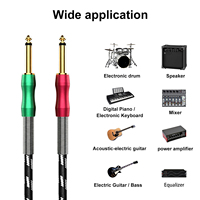 Cable de audio TS de 1/4 de pulgada OEM de fábrica, cable de conexión para guitarra, cable de audio de 6.35 mm a 6.35 mm, cable mono macho para bajo