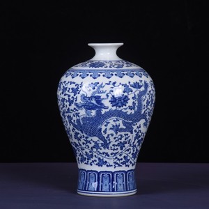 Vasi antichi in porcellana blu e bianca in ceramica tradizionale cinese per l'arredamento della stanza di studio - Product Image 6