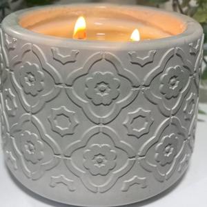 Vasi per Candele in Cemento con Motivi Geometrici alla Moda, Contenitori in Calcestruzzo per Candele Profumate, Decorazione Elegante per la Casa - Product Image 5