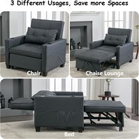 Canapé-lit convertible 3-en-1 avec porte-gobelets et fauteuil inclinable