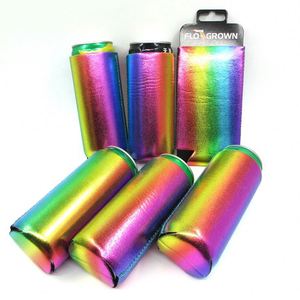 RYO Factory Price Insulated 12oz Tall Neoprene Holographic Laser Slim Waterproof Beer Can Cooler s - Product Image 5