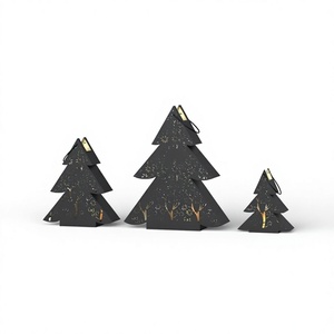 Sheet Iron Xmas Tree Design Tealight <b>Candle</b> Holder Table Display Vintage <b>Hurricane</b> Heat Resistance Lanterns For Christmas Decor - Product Image 1