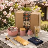 Coffret cadeau de matcha de luxe Anji Newell, ensemble de bols à thé en céramique, accessoires pour le thé japonais avec support fait main pour la présentation