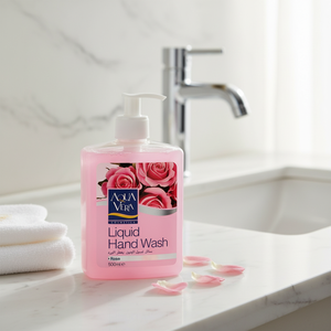 AQUAVERA Jabón Líquido Antiséptico a Base de SLS para Lavado de Manos y Baño con Aroma a Rosas 500 ML Certificado ISO/GMP para Adultos - Product Image 3
