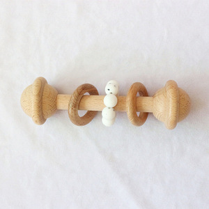 Tốt nhất bán mềm đồ chơi bắt tay Rattle Teether Chewable bé bằng gỗ chewer với Silicone hạt động vật gặm nhấm - Product Image 6