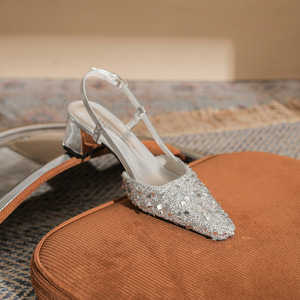 Nuovi Sandali Estivi 2026 da <span class=keywords><strong>Donna</strong></span> con Paillettes, <span class=keywords><strong>Tacco</strong></span> e Cinturino Slingback, Punta Aperta, Sexy e di Tendenza per Esterni - Product Image 3