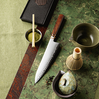 Couteau de chef Grandsharp, couteau de cuisine japonais en acier poudré Hitachi ZDP189 avec manche en bois naturel d'Afrique Mkuruti