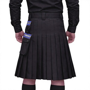 Kilt Utilitario Escocés de Alta Calidad en Negro y Morado para Bomberos, con Detalles de Alta Visibilidad, ODM OEM - Product Image 2