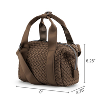 Sac fourre-tout en néoprène tissé polyvalent de haute qualité à prix d'usine, sac à main de qualité supérieure avec fermeture éclair, sac à bandoulière tissé à la main pour femme