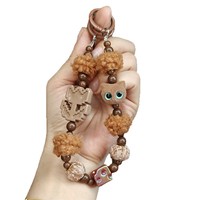 Kawaii Beflockter Katzen-Handyanhänger Y2K Perlen-Schlüsselanhänger Koreanischer Stil Plüsch-Fellball Taschenanhänger Herbst Winter Niedliches Accessoire
