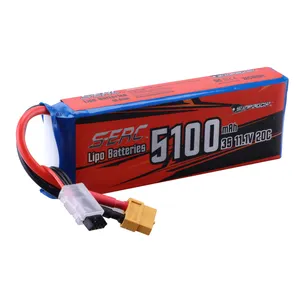 SUNPADOW 11.1V 5100mAh 20C 3S Lipo Battery With XT60 Plug For RC Airplane Quadcopter Helicopter Drone FPV Racing Hobby
