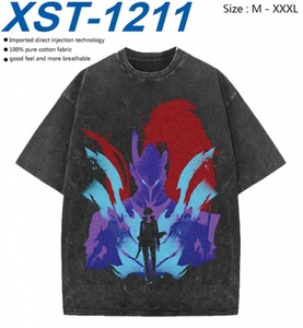 T-shirt Anime Lavé à Manches Courtes pour Hommes, Impression Couleur, Thème Solo Leveling Sung Jin Woo Yoo Jin Ho, Vente en Gros - Product Image 2