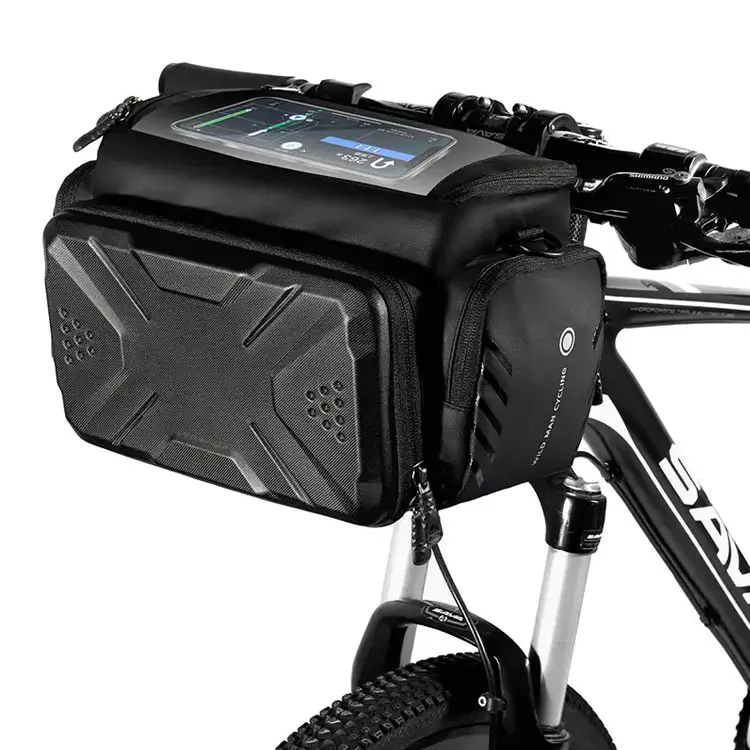 折りたたみ式サイクリング反射防雨タッチスクリーン電話ケースバッグ収納容量4L自転車ハンドルバーバッグ