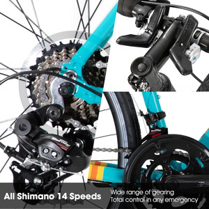 Bicicletta da Strada HILAND 700c a 14 Velocità con Telaio in Alluminio e Freni a Disco - Product Image 4