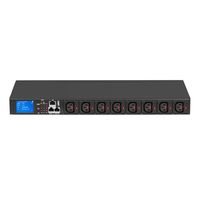 Télécommande et surveillance intelligente PDU 8 ports verrouillable C13 avec disjoncteur 16A, chaque port peut ON/OFF IP Intelligent PDU