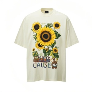 Custom Printed Vintage Colorful <b>Spray</b> Pattern 100% Cotton Men's T-Shirt Round Neck Short Sleeve Men's T Shirts - Product Image 1
