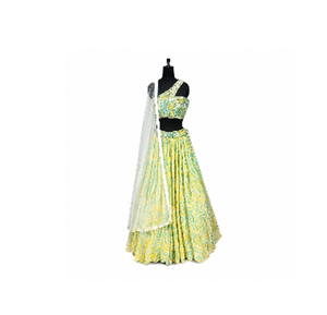 Lehenga floral Sunny Bloom, tenue de fête élégante, tenue de mariée traditionnelle, tenue de festival pour femmes - Product Image 3