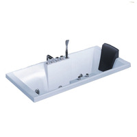 Baignoire à double paroi en acrylique avec jets de massage pour hôtel, appartement, salle de bain