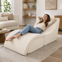 Fauteuil de salon moderne et écologique en éponge, ergonomique, convertible, avec ottoman peu encombrant pour la maison