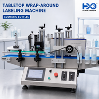Machine d'étiquetage automatique de table haute performance pour bouteilles rondes – Applicateur d'étiquettes enveloppantes pour l'alimentation et les boissons