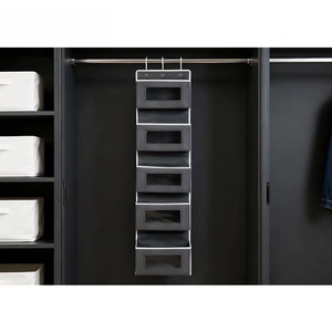 Organizador Colgante para Puerta con Ventanas Transparentes - 5 Bolsillos de Almacenamiento de Tela para Entrada y Dormitorio - Product Image 5