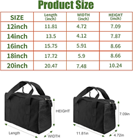 Sac à outils en toile de 12 pouces avec bandoulière, organisateur robuste pour tournevis, poches latérales, vente en gros d'usine