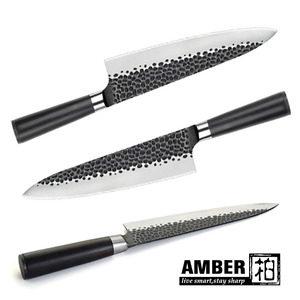 Couteau Gyuto Kurouchi forgé à la main vintage de 8 pouces, manche en ébène, couteau de chef - Product Image 4