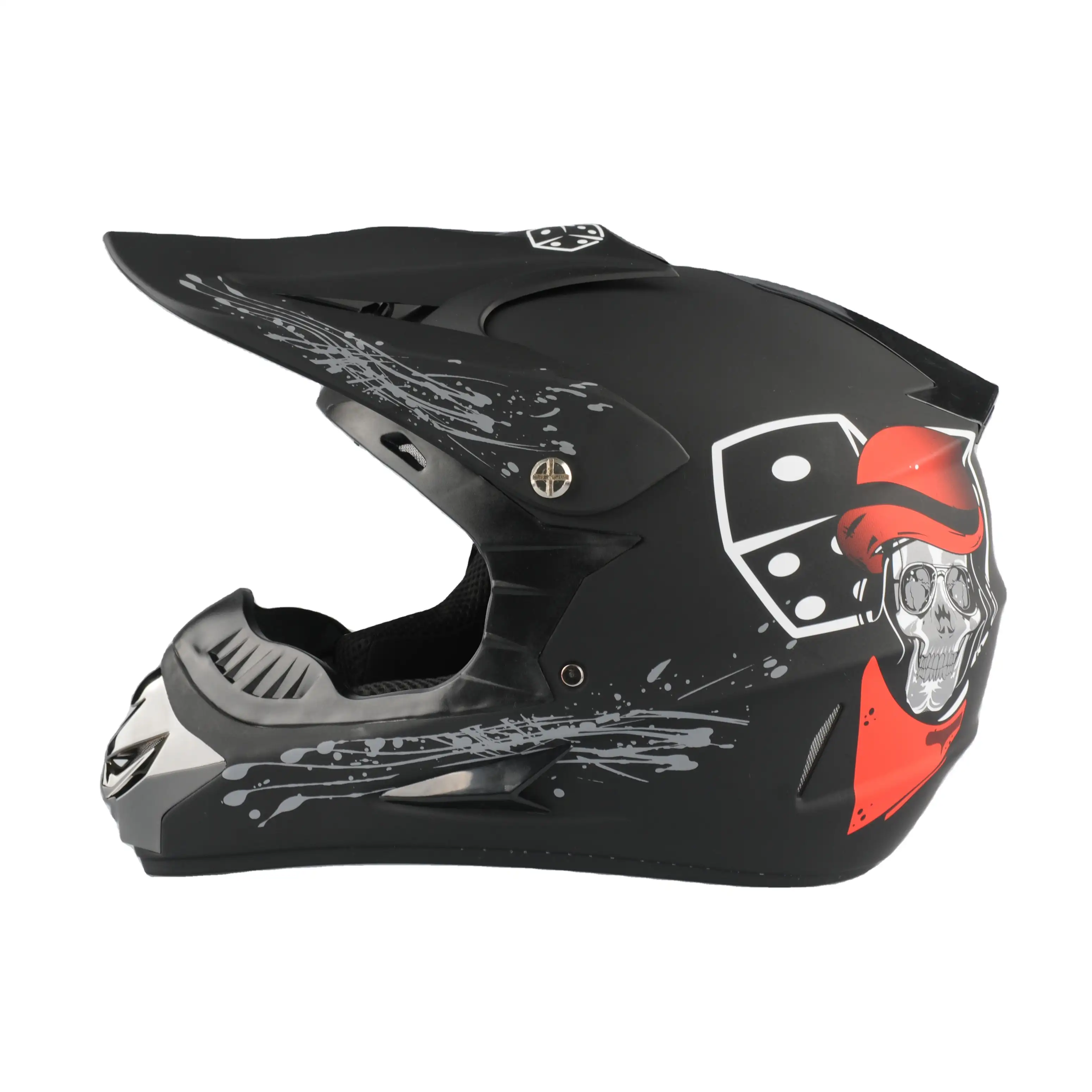 MOTOGO Helm Sepeda Motor Wajah Penuh, Helm Sepeda Motor Olahraga Downhill Model Baru Dual, Helm Sepeda Motor Warna Hitam