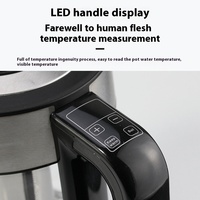 Bouilloire électrique sans fil 2,0 L en verre borosilicate avec contrôle numérique de la température, ébullition rapide, arrêt automatique, pour usage hôtelier