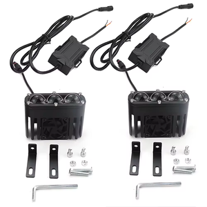 ไฟสปอร์ตไลท์เสริมหน้ารถมอเตอร์ไซค์ 2 เลนส์ LED สีเหลืองขาว ไฟสูง-ต่ำ พร้อมพัดลม - Product Image 3