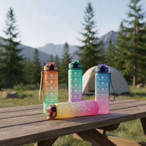 New Drinkware 16oz/32oz <b>Plastic</b> Gym Back to School Workout Sports Motivational Water Bottle for Teenagers - Product Image 5