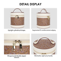 Sac à main cylindrique OUVERIE pour femme en cuir végétalien floral pressé à chaud, écologique, style seau, avec poignée supérieure